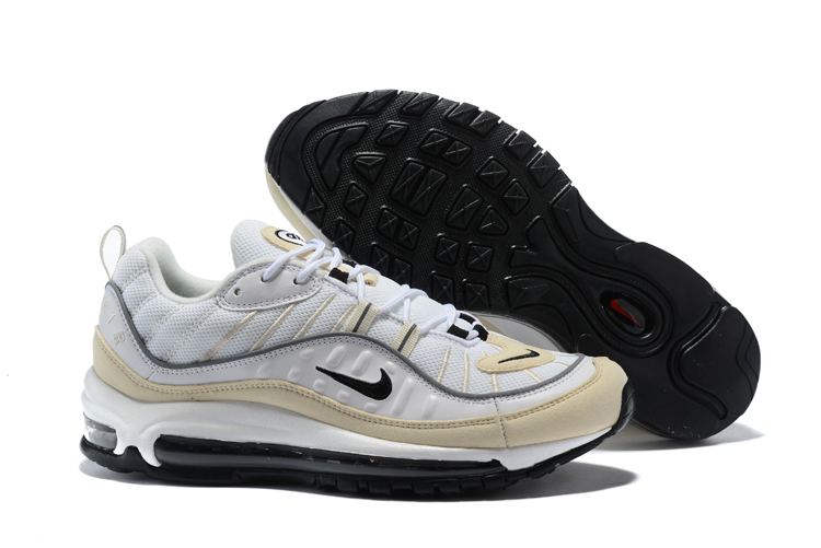 Supreme x NikeLab Air Max 98 White Beign Black Shoes - Click Image to Close